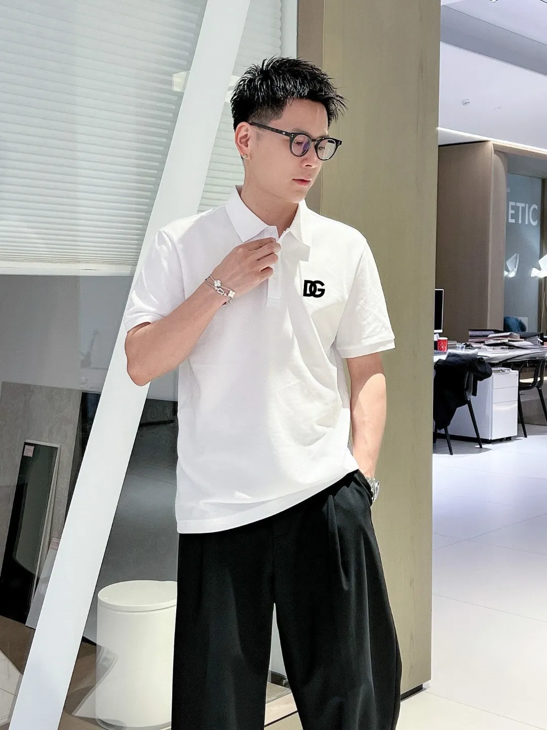 DG New Arrival logo Polo ！Classic ，Premium ！ ， ，Quality / ， ！ ：Black White Size：M-3XL
